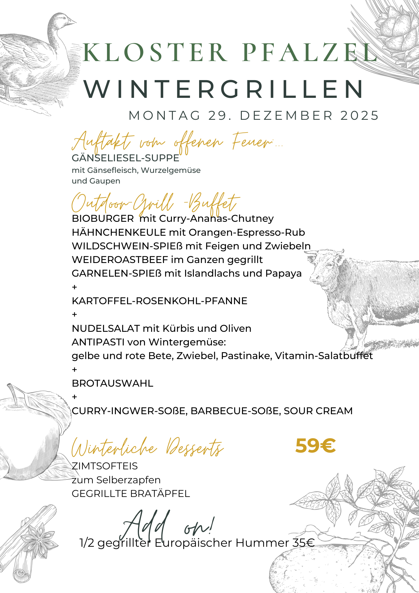 WINTERGRILLEN Montag 29. Dezember