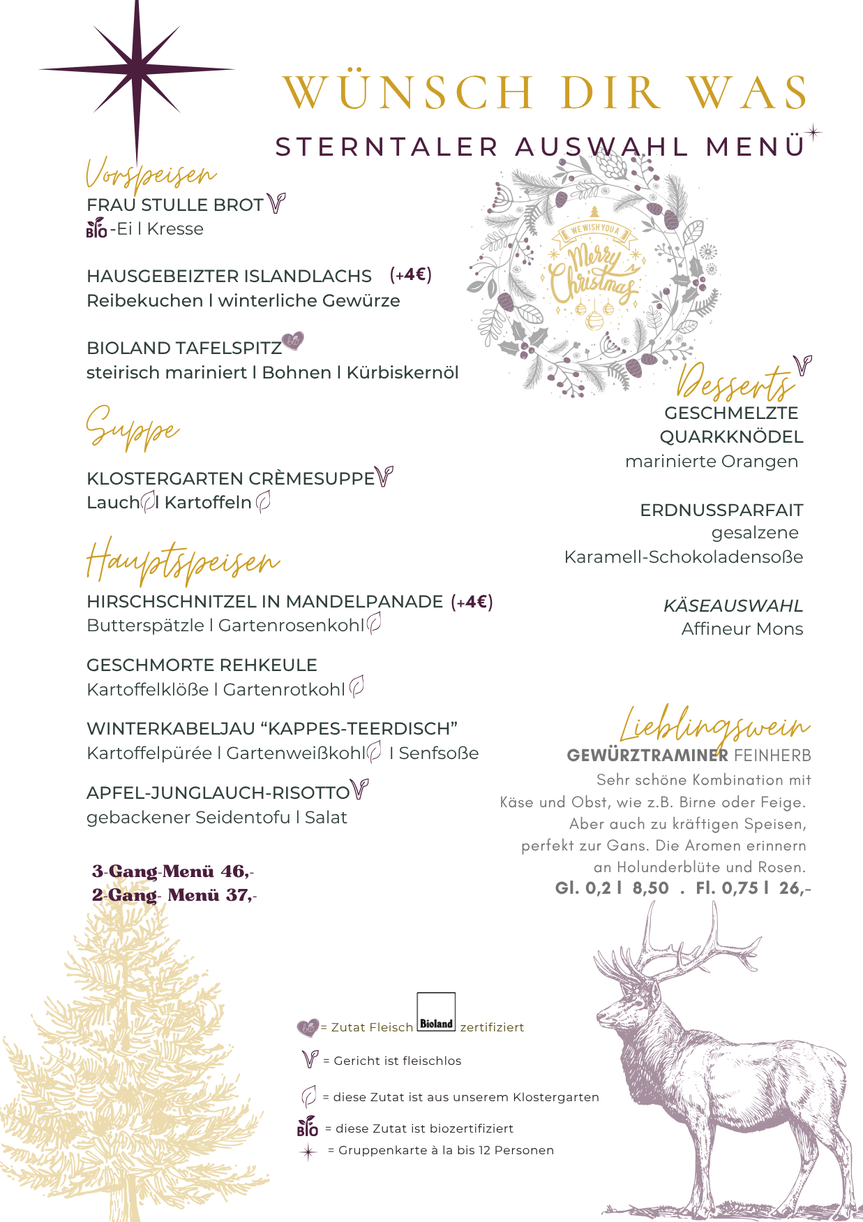 Winter Saisonempfehlung / Gruppenkarte (ab 20. November)